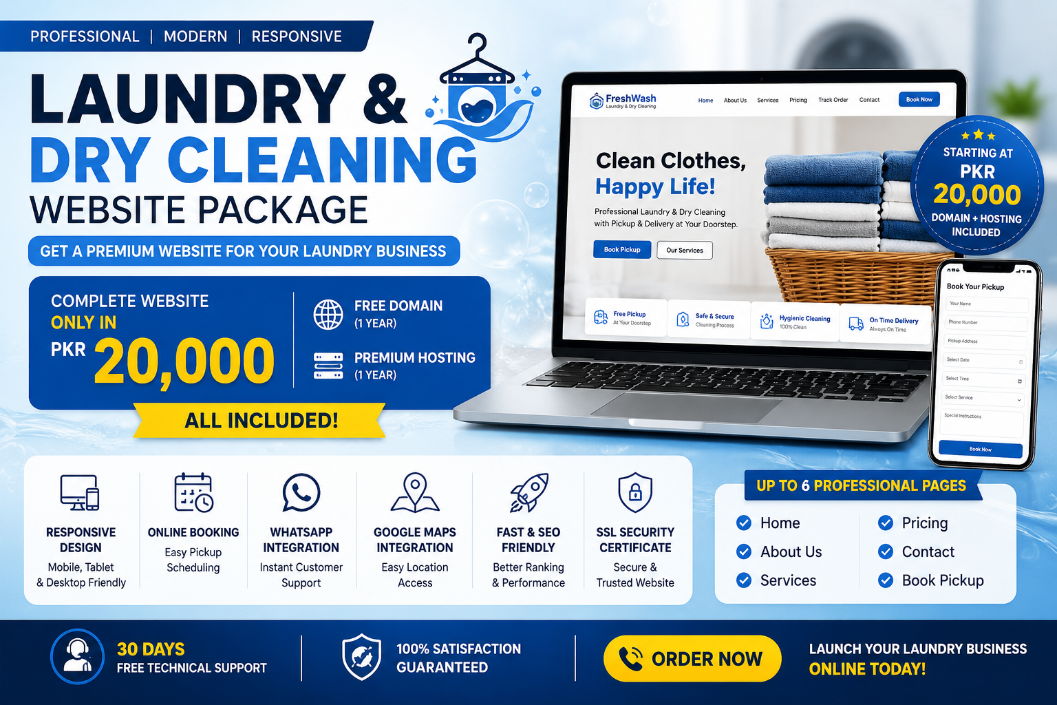 Premium Wash & Fold Website